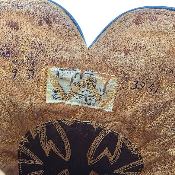 Vintage Exotic Justin Cowboy Boots Mens size 9D Brown Western 9020 White Label - Picture 16 of 16